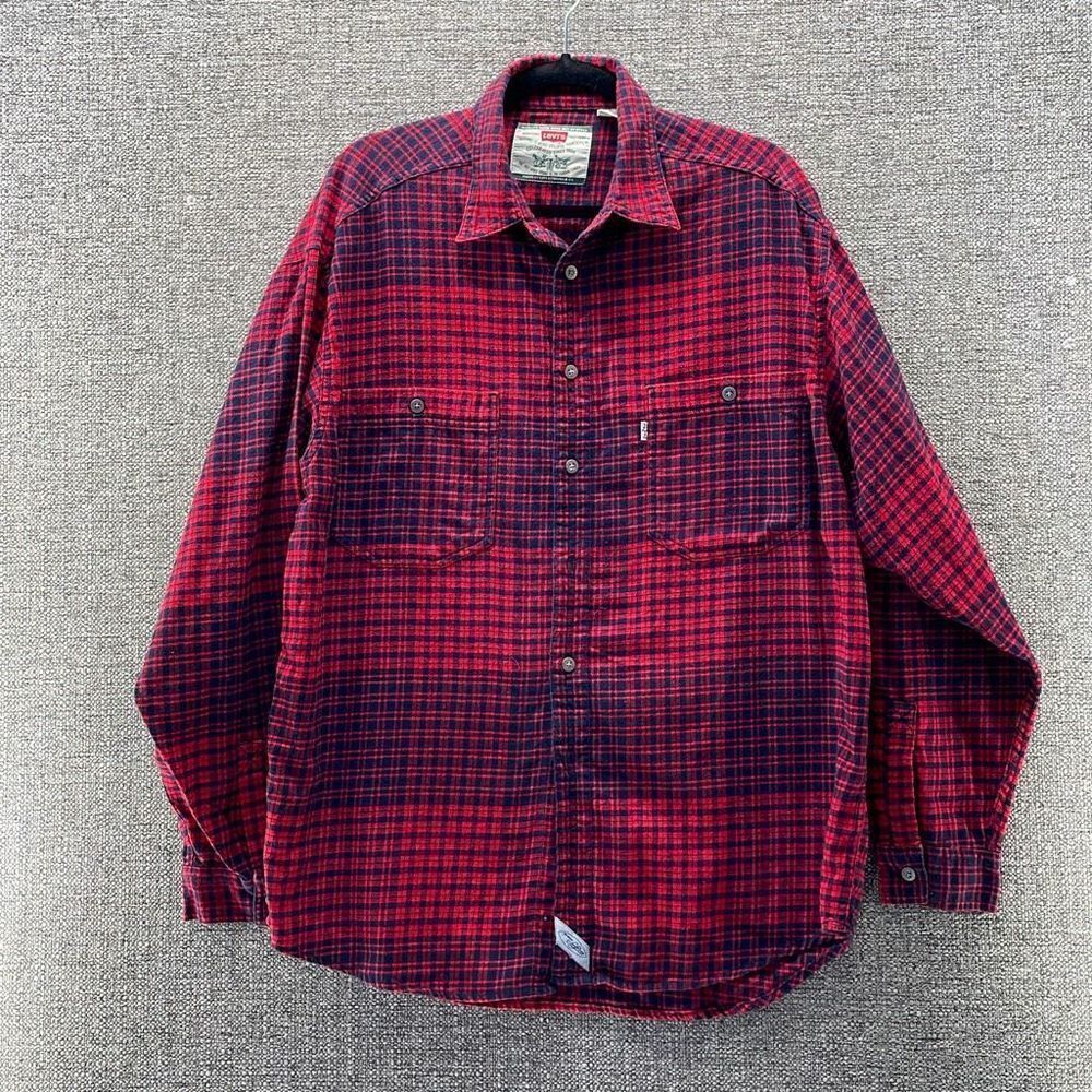 Levi's Red and Black Plaid Long Sleeve Shirt